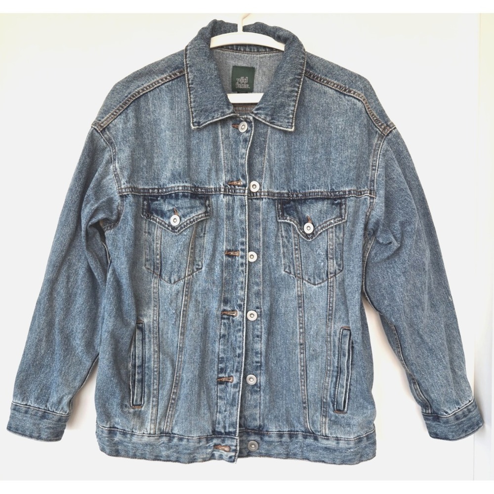 Wild Fable Foundational Denim Oversized Trucker Jacket Size XS Baggy Y2K Minimal